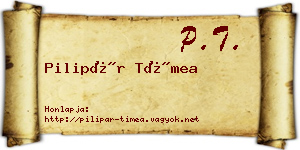 Pilipár Tímea névjegykártya